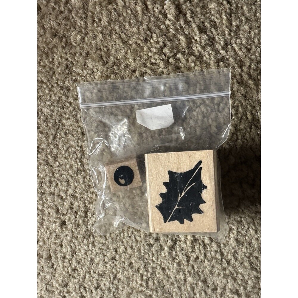 Printworks Set Of 2 Wood Mounted Rubber Stamps